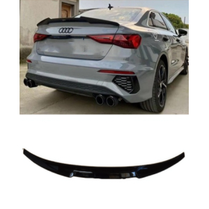 Aileron Audi A3 8Y sedan 2020- look M4  Plastico Preto Brilho