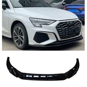 Lip audi a3 8Y Sedan 2020-  S-line Plástico Preto Brilhante