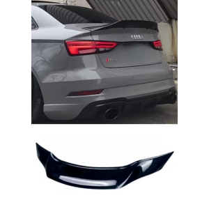 Aileron Audi A3 8V Sedan Look R Plástico Preto Brilhante