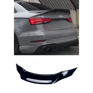 Aileron Audi A3 8V Sedan Look R Plástico Preto Brilhante