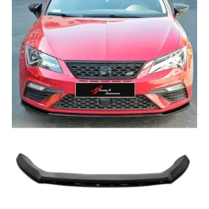 Lip frontal seat leon mk3 5f 2017-2020 cupra/fr plastico preto brilhante style2