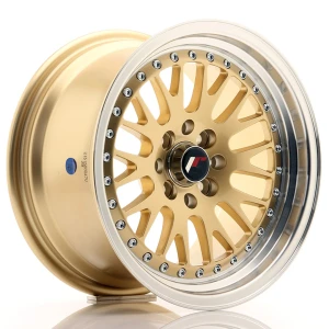 JR Wheels JR10 15x8 ET15 4x100/114 Dourado w/ Aba Maquinada