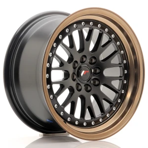 JR Wheels JR10 16x8 ET20 4x100/108 Preto Mate w/ Bronze Lip