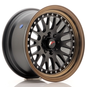 JR Wheels JR10 15x8 ET20 4x100/108 Preto Mate w/ Bronze Lip