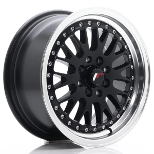 JR Wheels JR10 15x7 ET30 4x100/108 Preto Mate w/ Aba Maquinada