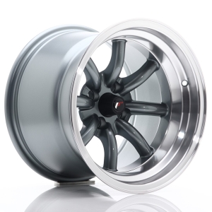 JR Wheels JR19 15x10,5 ET-32 4x100 Cinzento Gunmetal w/ Aba Maquinada