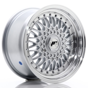 JR Wheels JR9 16x8 ET25 4x100/108 Cinzento w/ Aba Maquinada+Cinzento Rivets