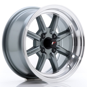 JR Wheels JR19 14x7 ET0 4x100 Cinzento Gunmetal w/ Aba Maquinada
