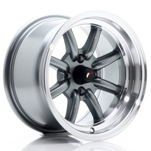 JR Wheels JR19 14x8 ET-13 4x100 Cinzento Gunmetal w/ Aba Maquinada