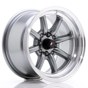 JR Wheels JR19 14x8 ET-13 4x100/114 Cinzento Gunmetal w/ Aba Maquinada