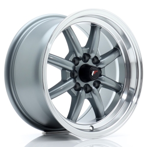 JR Wheels JR19 15x8 ET20 4x100/108 Cinzento Gunmetal w/ Aba Maquinada