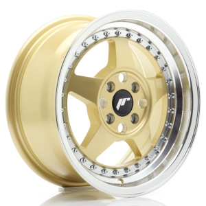 JR Wheels JR6 15x7 ET35 4x100 Dourado w/ Aba Maquinada