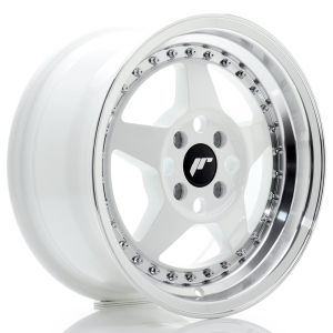 JR Wheels JR6 15x7 ET35 4x100 Branco w/ Aba Maquinada