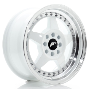 JR Wheels JR6 15x7 ET25 4x100/108 Branco w/ Aba Maquinada