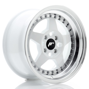 JR Wheels JR6 15x8 ET25 4x100 Branco w/ Aba Maquinada