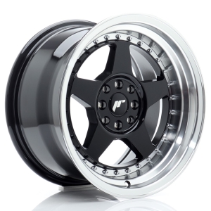 JR Wheels JR6 16x9 ET20 4x100/108 Gloss Preto w/ Aba Maquinada