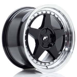 JR Wheels JR6 17x9 ET20-35 5H BLANK Gloss Preto w/ Aba Maquinada