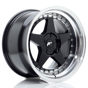 JR Wheels JR6 17x10 ET0-20 5H BLANK Gloss Preto w/ Aba Maquinada