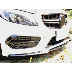Lip frontal mercedes c w205 C205 14-17 amg look c43 plastico preto brilho