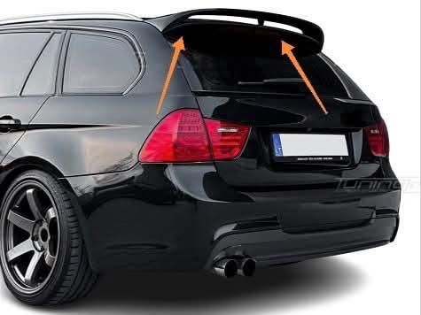 Aileron traseiro bmw série 3 carinha e91 05-12 plastico preto brilhante