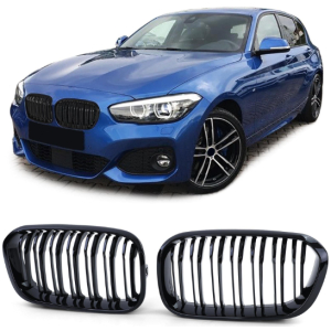 Grelhas dupla bmw f20 lci preto brilhante