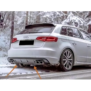 Difusor traseiro audi a3 8v sportback/hatchback 13-16 standard preto brilhante look s3