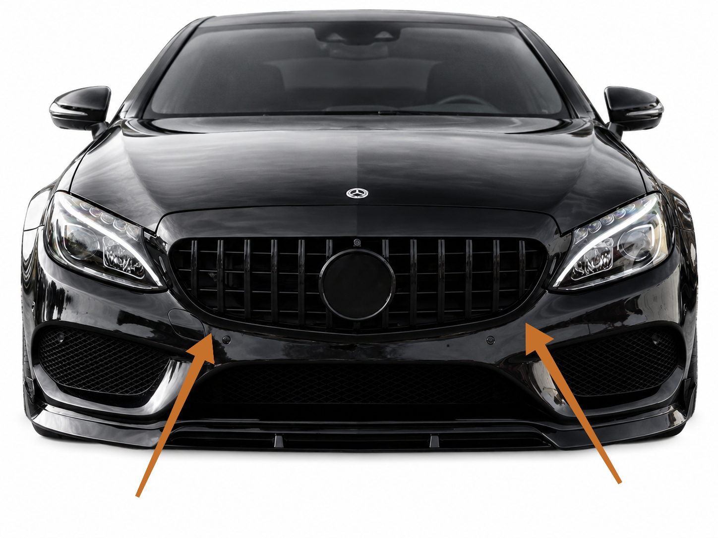 Grelha Mercedes W205 19+ AMG GTR riscas pretas sem câmara - Image 3