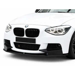 Lip frontal série 1 bmw f20 pre lci (11-15) m-performance preto brilho dividido 2 parts