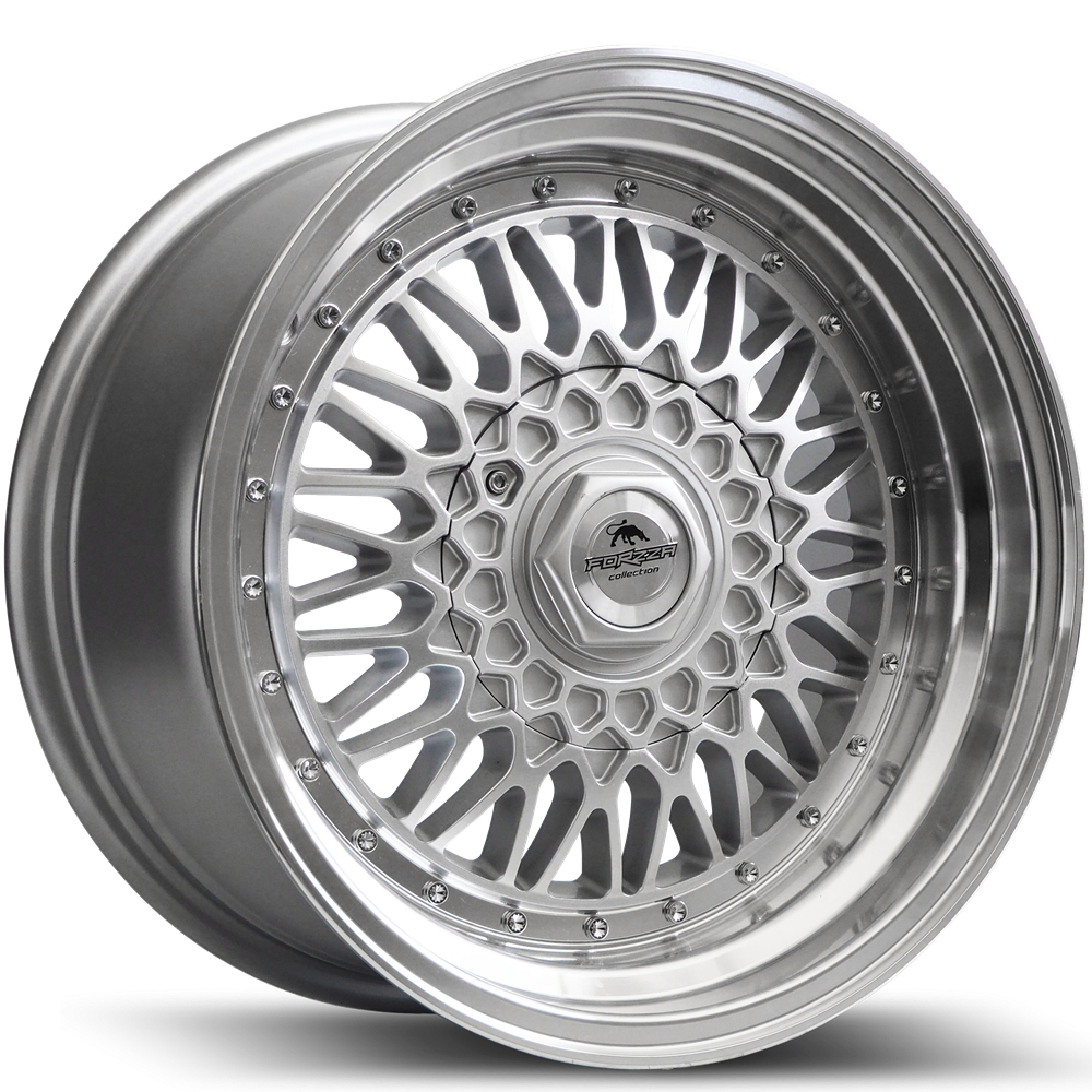 Jantes Forzza Malm 7x15 4x100 4x108 ET25 74,1 cinza e polido