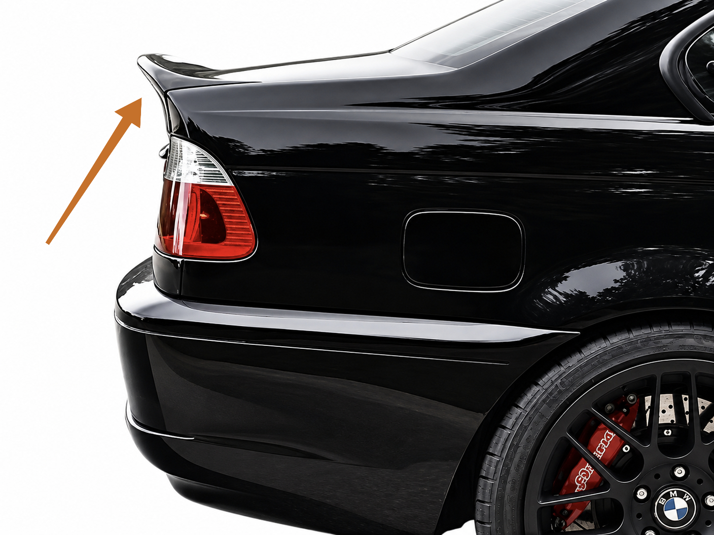 Aileron traseiro BMW E46 sedan look M3 CSL plastico preto brilhante - Image 3