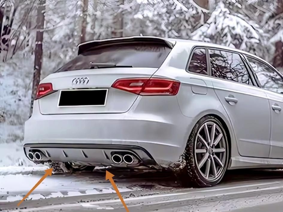Difusor traseiro audi a3 8v sportback/hatchback 13-16 standard preto brilhante look s3 - Image 3