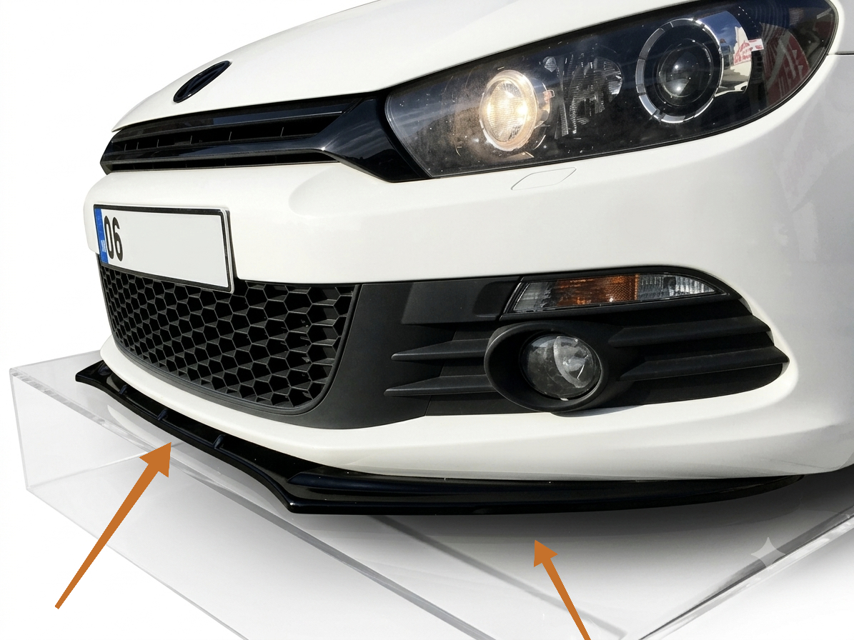 Lip frontal vw sciroco normal 08-15 plástico preto brilhante