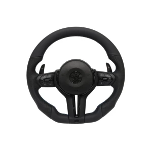 Volante BMW SÉRIE 5 6 7 F10 F11 F06 F12 F01 F02 2010-2018 Competition Riscas M Patilhas Pretas Aro Preto