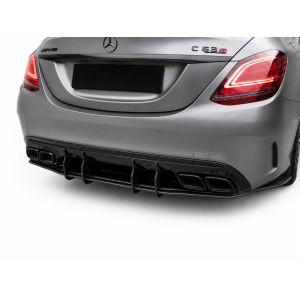 Difusor traseiro mercedes w205 14-21  sedan e carrinha amg look C63S com ponteiras pretas
